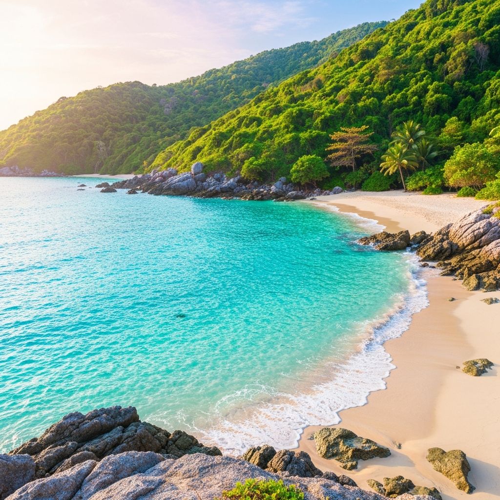 Peaceful Nai Thon beach in Phuket near wellness and massage services